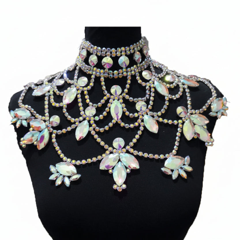 Luxury Oversized Rhinestone Statement Necklace - Drag Show & Pageant Jewelry