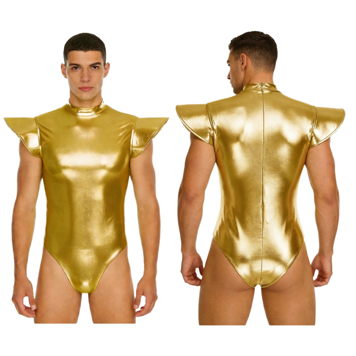 Men's Metallic Bodysuit | Zip Front