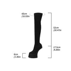 Over-the-Knee Platform Boots - Hoof Heel Runway Boots with Side Zipper