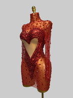 See Through Mesh Rhinestone Mini Dress
