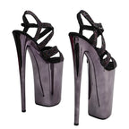 10-Inch Glitter Strappy Platform Sandals - Open Toe Exotic Dance Heels