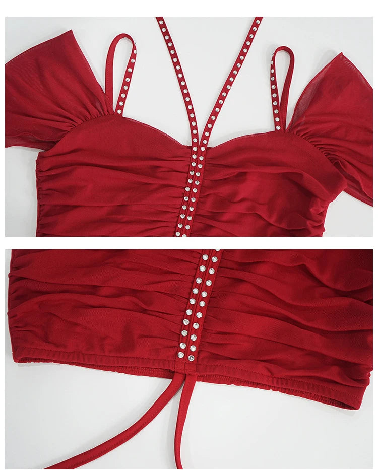 Belly Dance Costume Set | 3-Piece | Off-Shoulder & Flare Pants