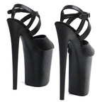 9-Inch Matte Platform Heels - Slip-On Sandals