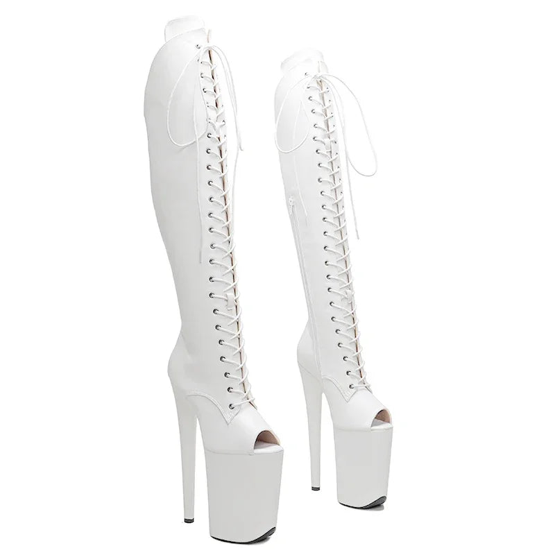 Thigh-High Platform Boots - 23cm Pole Dance Heels