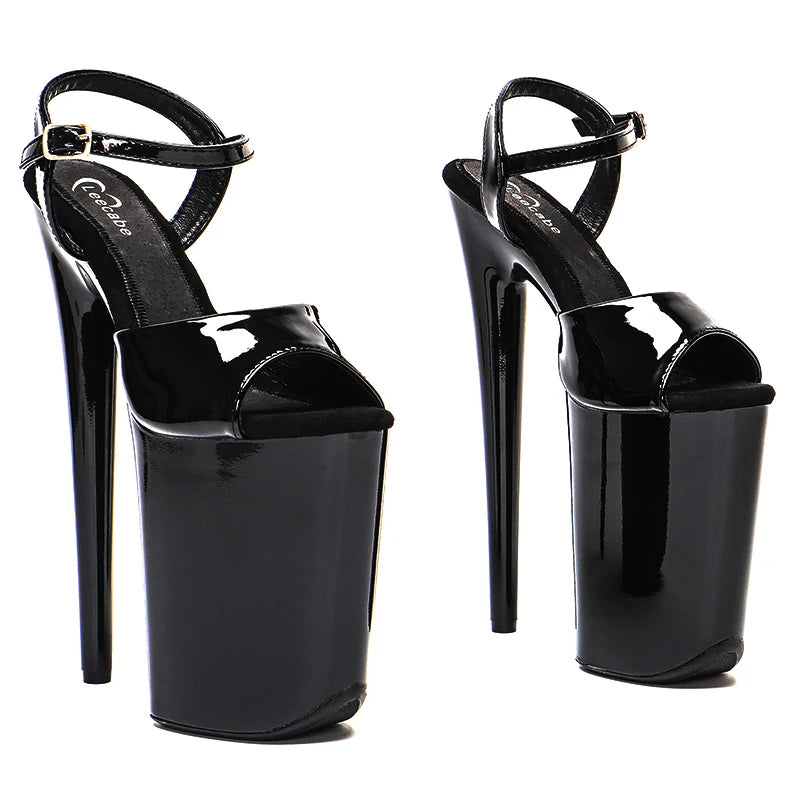 9-Inch Patent Open-Toe Platform Sandals