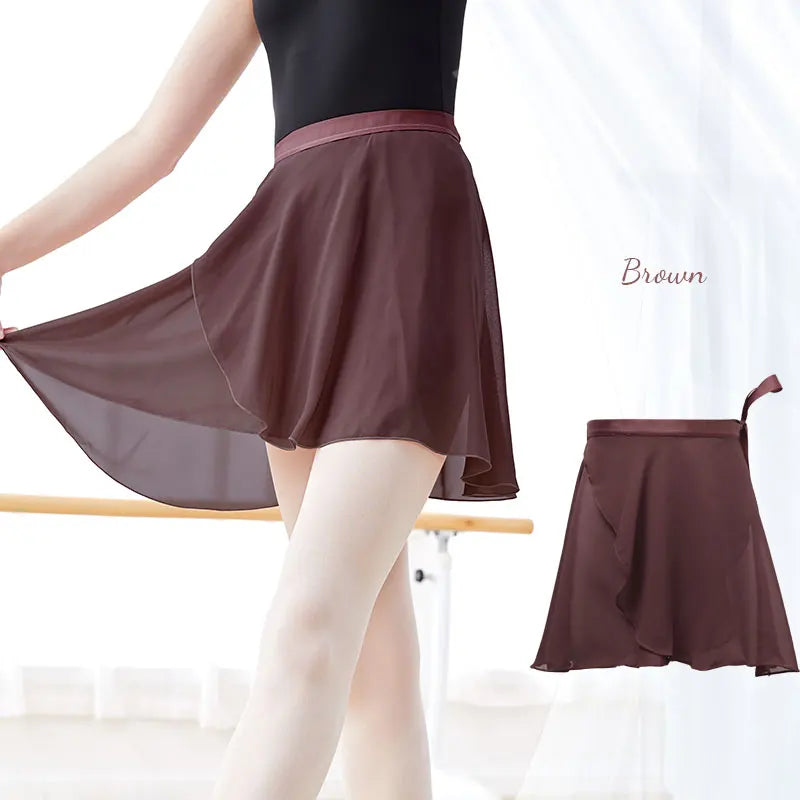 Chiffon Tie-Up Ballet Wrap Skirt | 18 Colors | S–XL