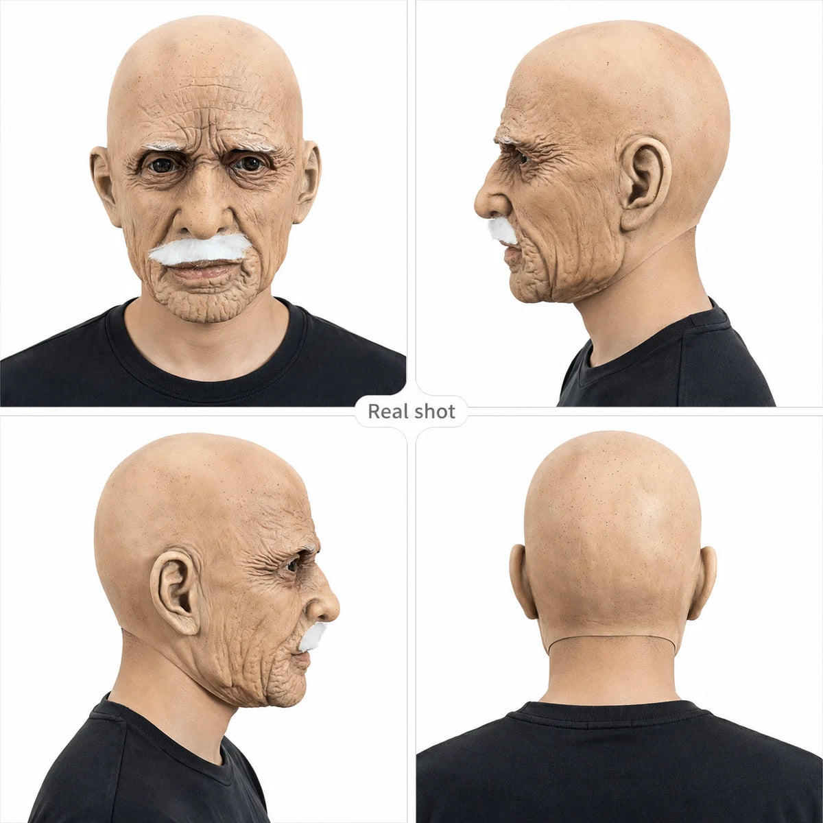 Elderly Character Mask | White Moustache