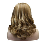 Brown Highlight Lace Front Wig | Natural Wavy Synthetic | 16 Inches