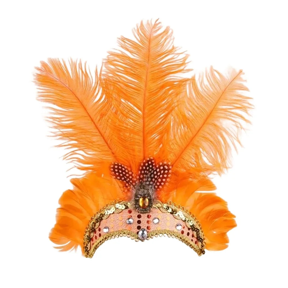 Showgirl Headpiece | Feather Fan Crown