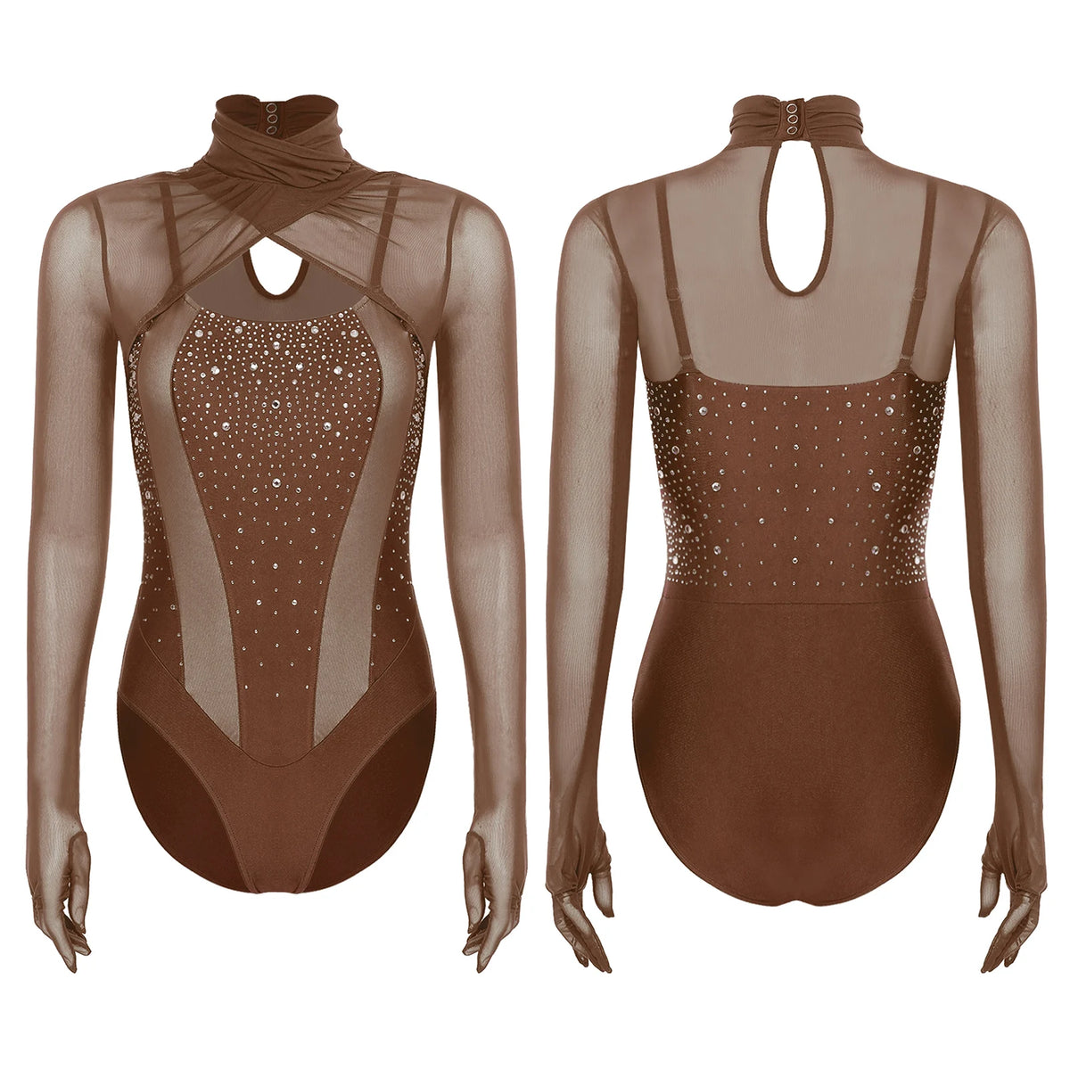 Prism Rhinestone Mesh Performance Bodysuit