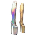 26cm Thigh-High Platform Boots - Lace-Up Dance Boots