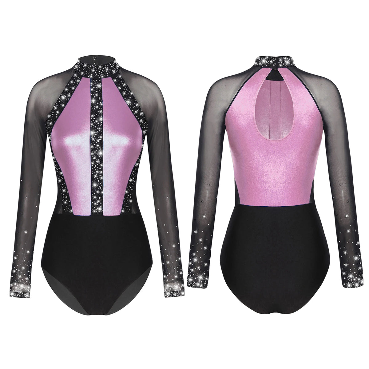 Rhinestone Catsuit | Mesh Sleeves | Stage Ready