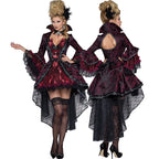 Vampire Queen Stage Costume | Lace Bell Sleeve High-Low Dress