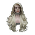 26" Ash Platinum Blonde Wavy Lace Front Wig