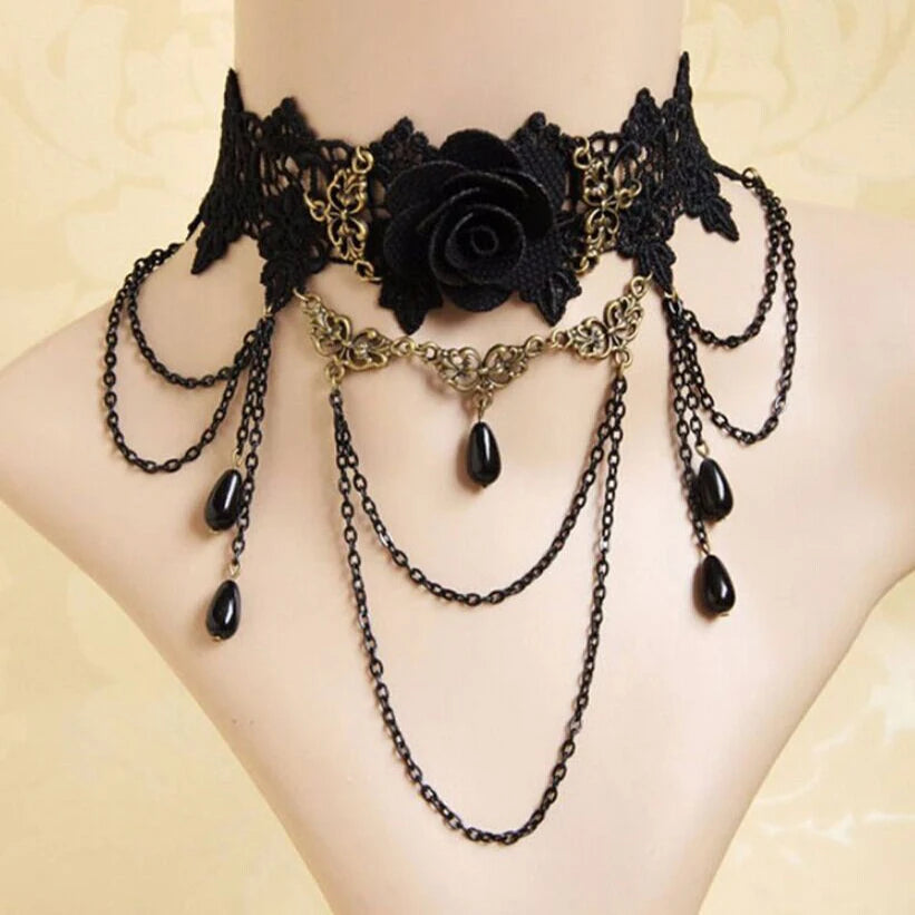 Gothic Lace Choker Necklace | Neo-Gothic & Steampunk