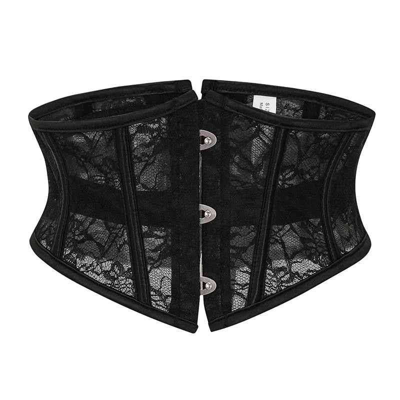 Floral Lace Underbust Corset | Waist Cincher | Back Lace-Up