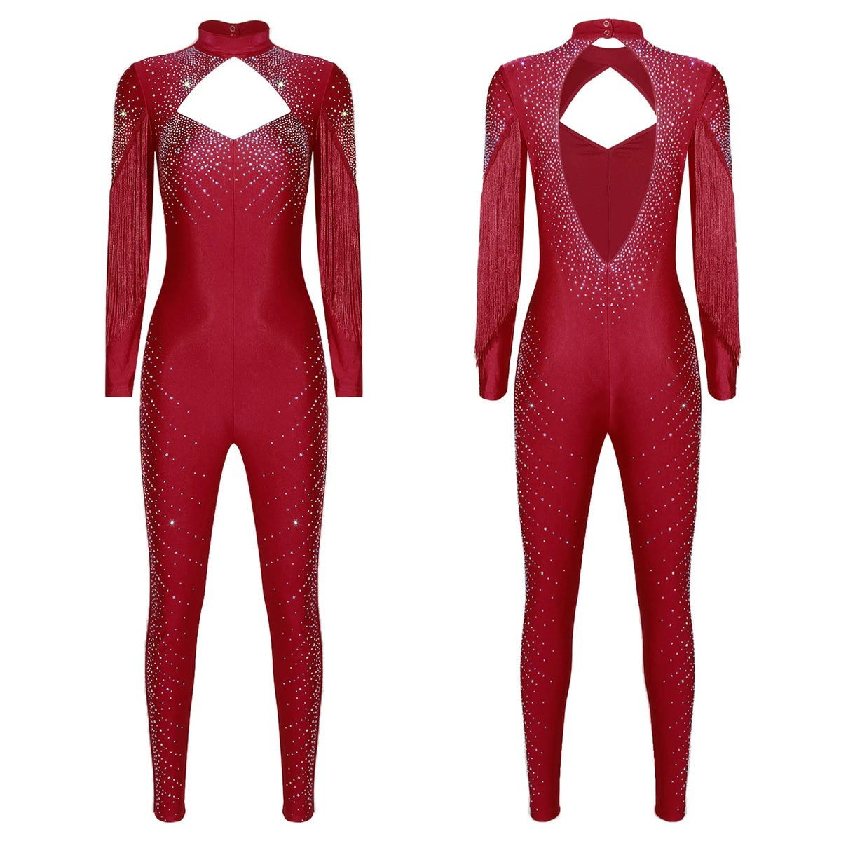 Starlight Rhinestone Tassel Performance Jumpsuit