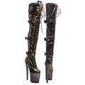 8-Inch Shiny Platform Boots - Lace-Up Dance Boots
