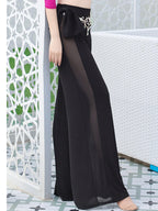 Belly Dance Flare Pants | Mesh & Bowknot Detail