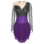 Rhinestone Mesh Skating Dress | Gradient | Built-In Brief