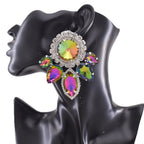 Oversized Glass Gemstone Drop Earrings | Statement Crystal | 4 Styles