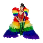 Rainbow Ruffle Cape | Stage Performance Gown