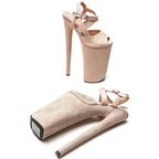 10-Inch Suede Platform Sandals - Lace-Up Heels