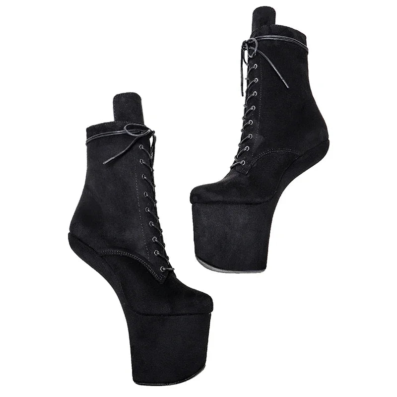 Suede Heelless Platform Ankle Boot – Exotic Stage & Pole Dance