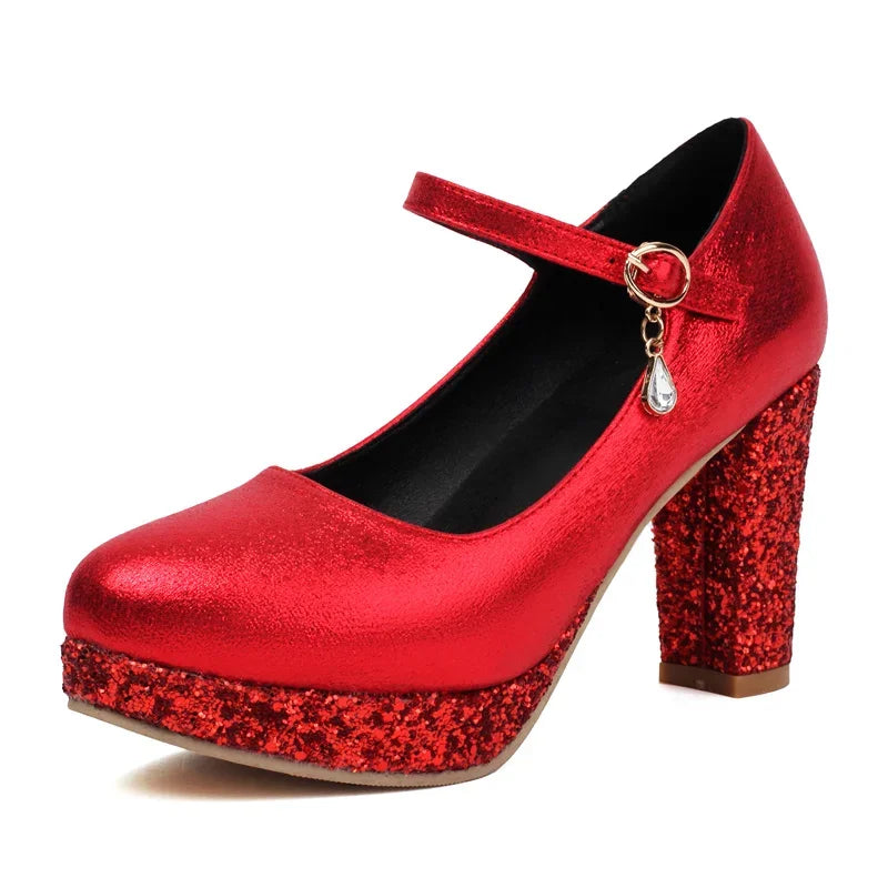 Mary Jane Platforms | Glitter | 8.5cm