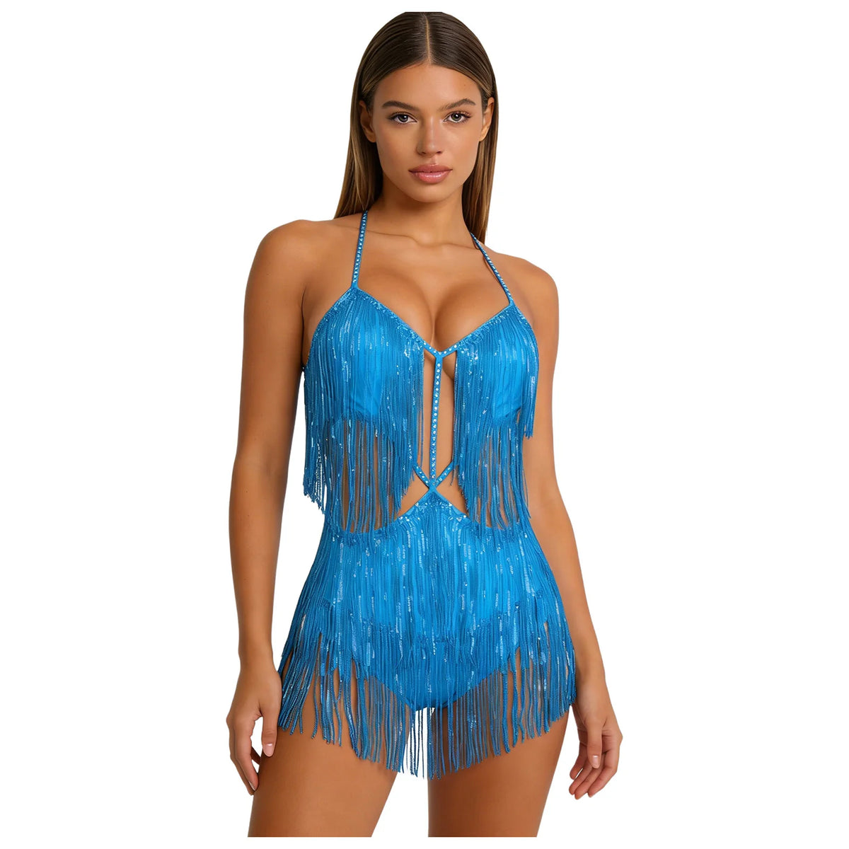 Starlight Tassel Sequin Latin Dance Bodysuit