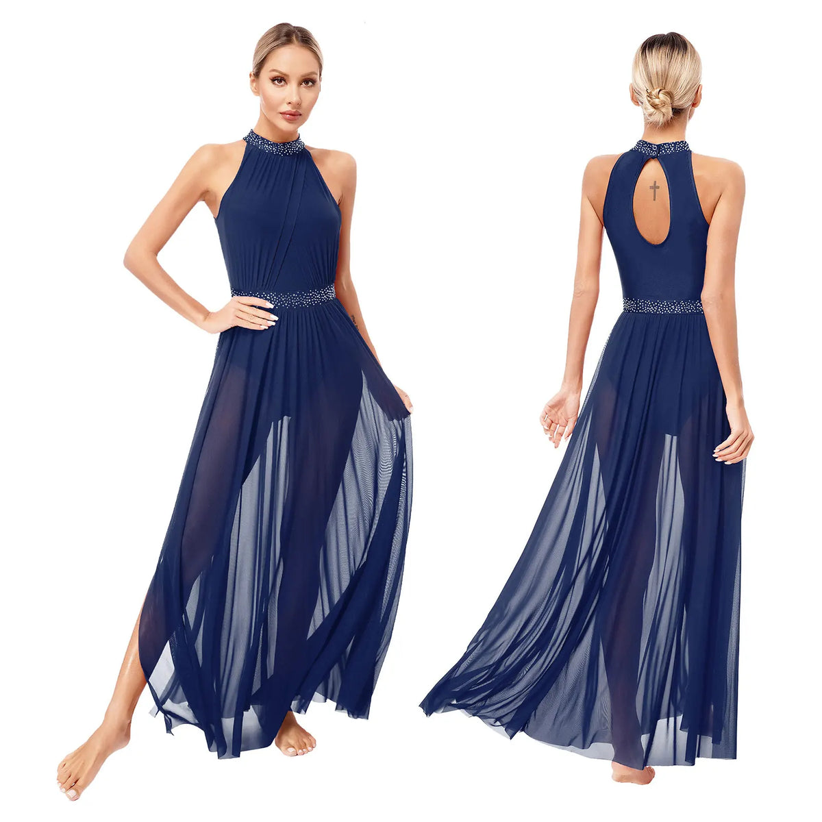 Lyrical Dance Dress | Split Mesh Skirt