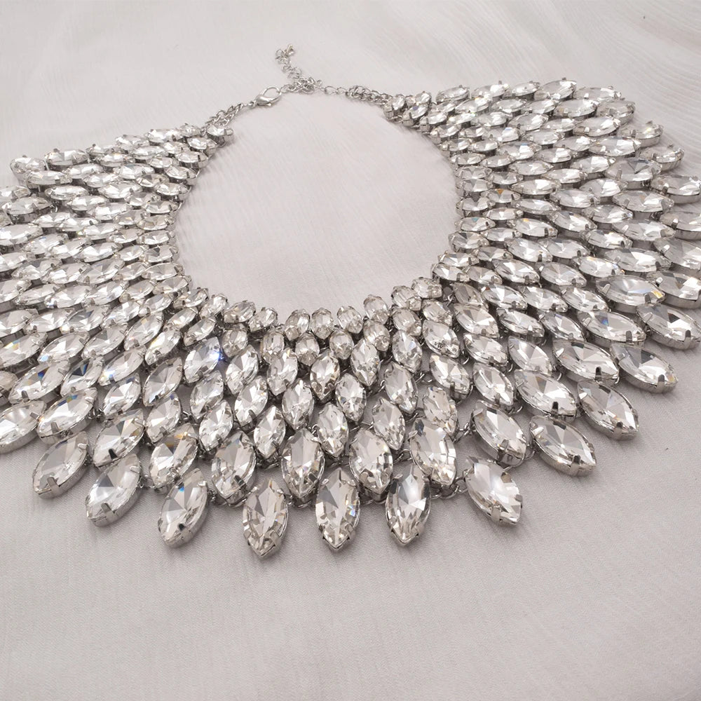 7-Layer Crystal Cascade Necklace - Statement Performance Jewelry