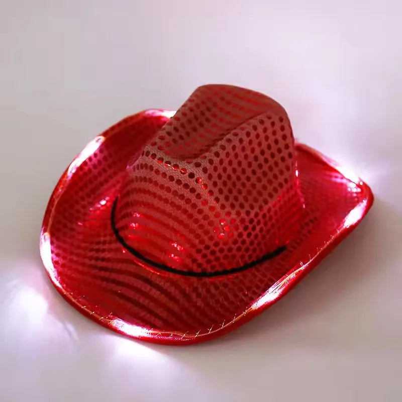 LED Sequin Glow Cowboy Hat | 9 Colors