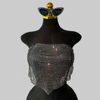 Rhinestone Mesh Bandage Tube Top
