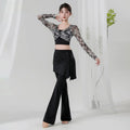 Belly Dance Training Suit | Floral Top & Flared Pants
