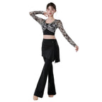 Belly Dance Training Suit | Floral Top & Flared Pants
