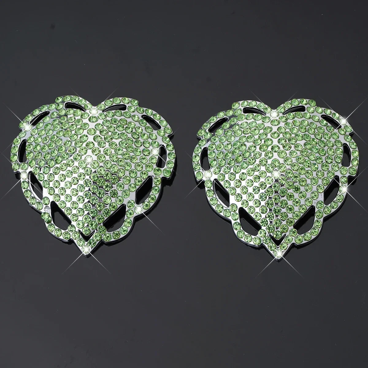 Rhinestone Heart Nipple Pasties | Reusable | 6 Colors