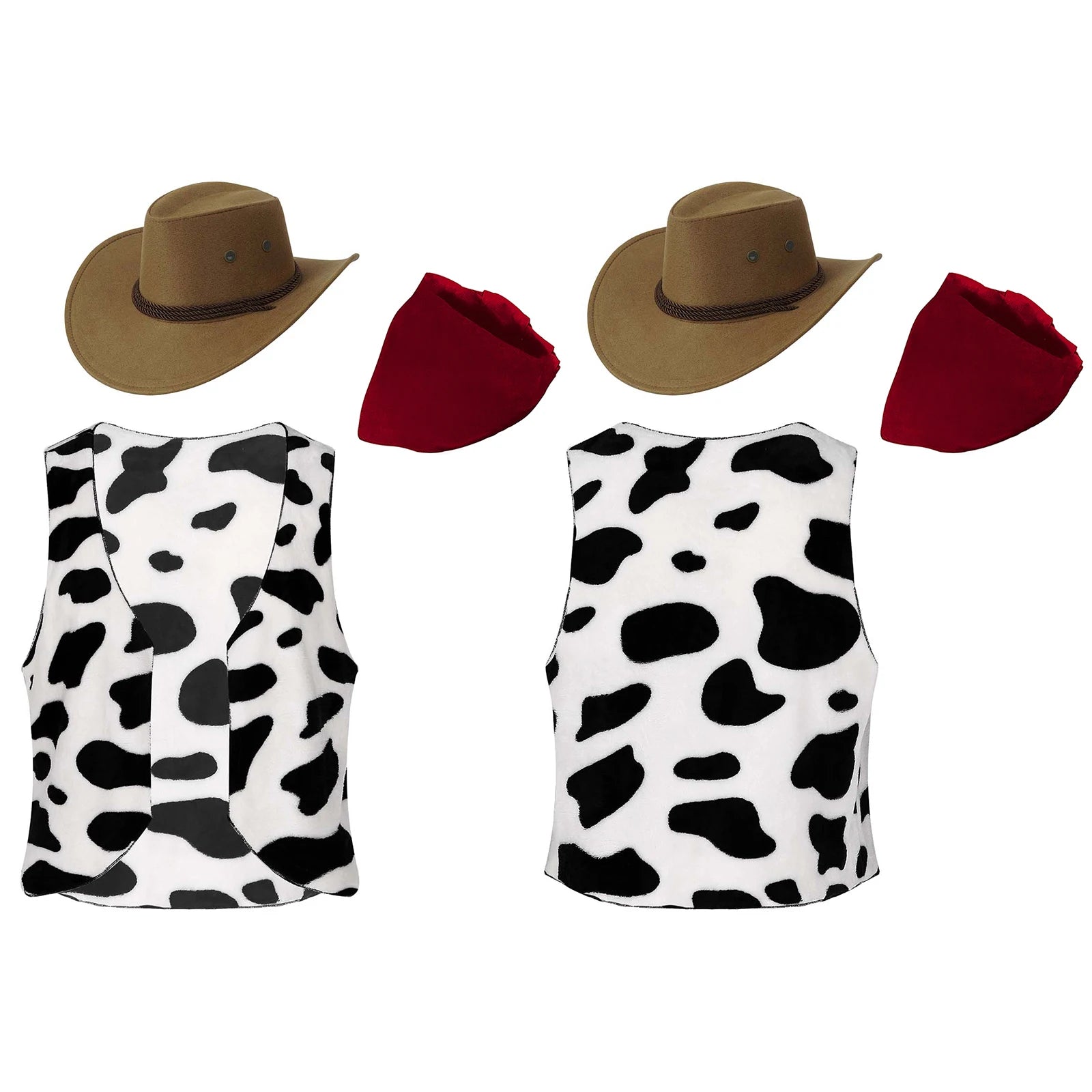 Cow Print Flannel Vest | Men's Festival Costume