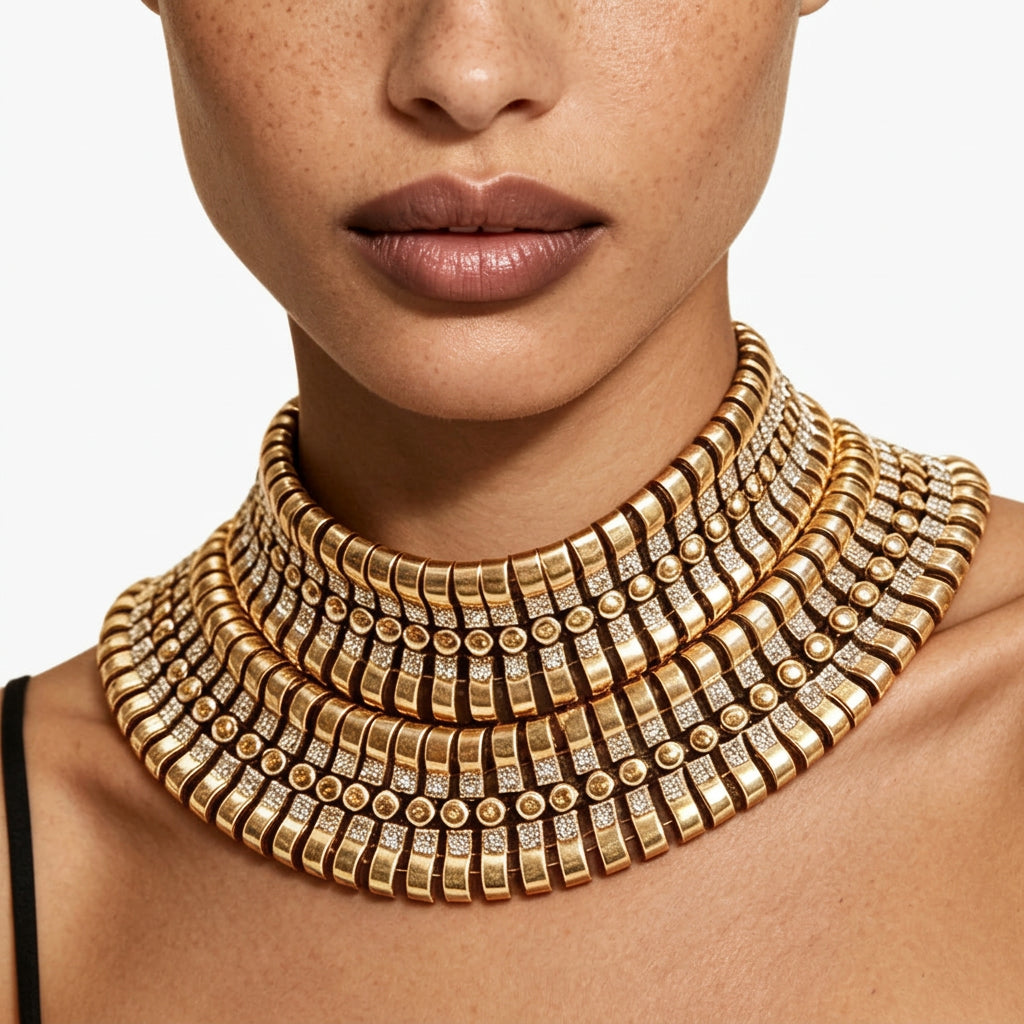 Statement Collar Necklace | Layered Geometric