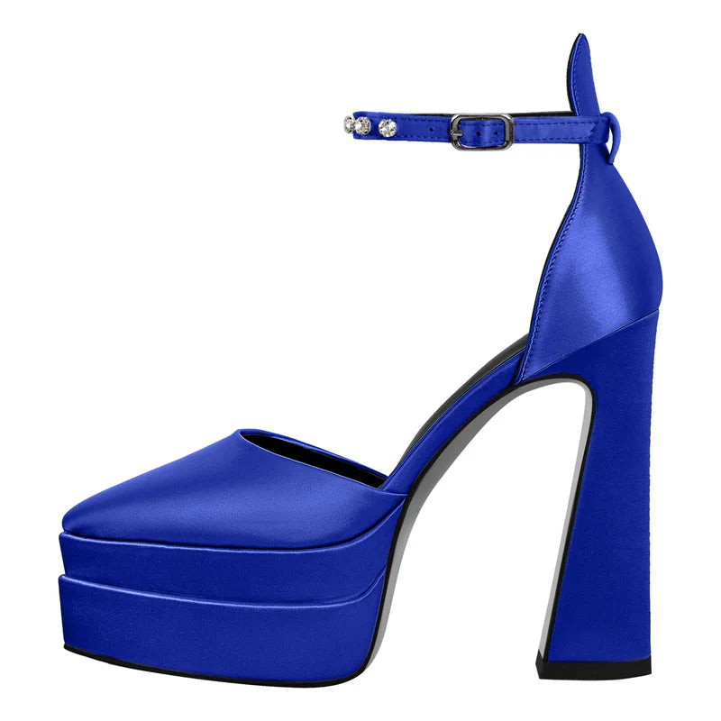 Mary Jane Platform Pump | Ankle Strap | Chunky Heel
