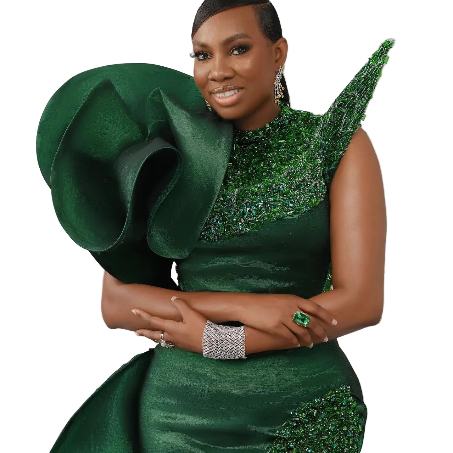 Ruffled Mermaid Gown | Satin | Plus Size