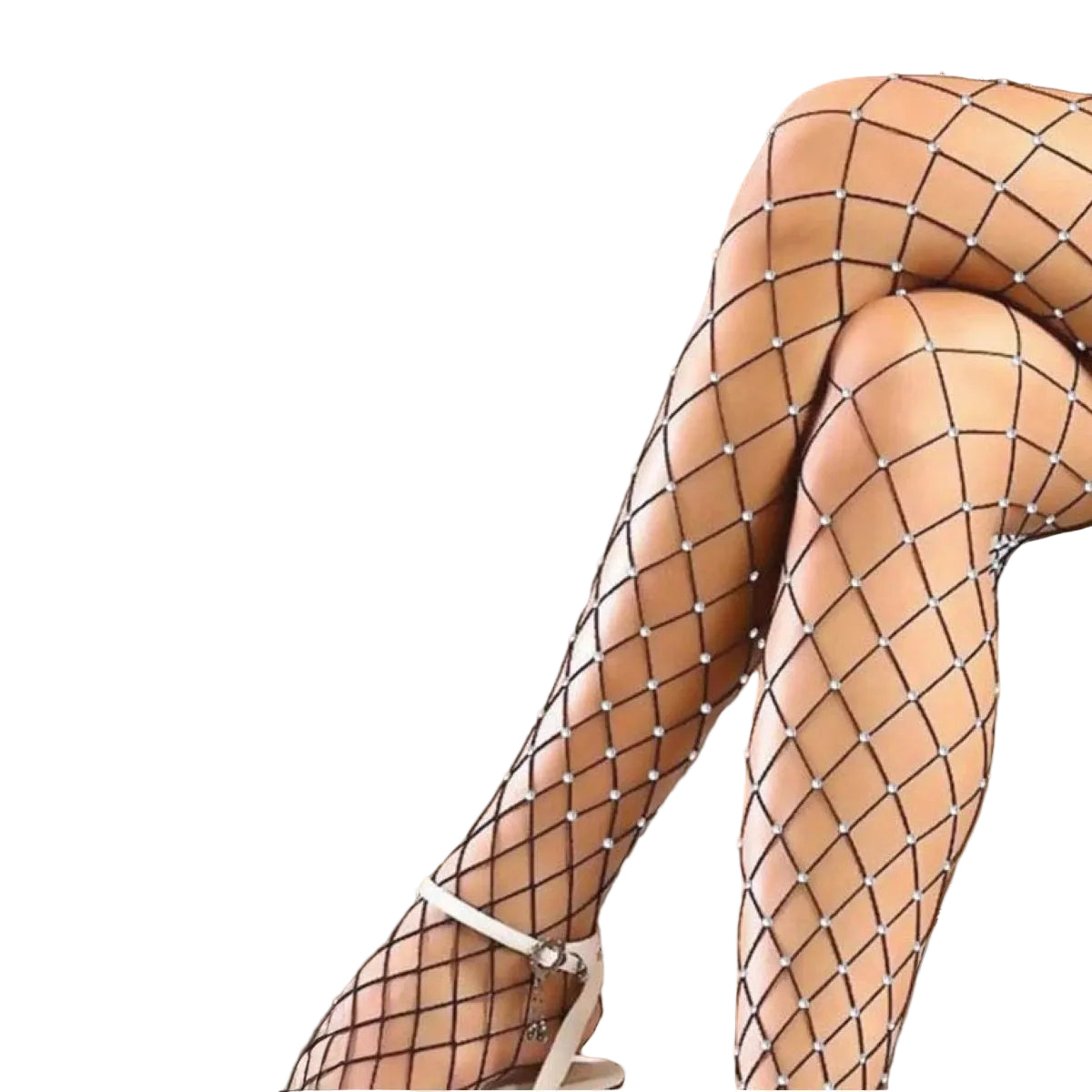 Rhinestone Diamond Fishnet Tights | Crystal Pantyhose | One Size