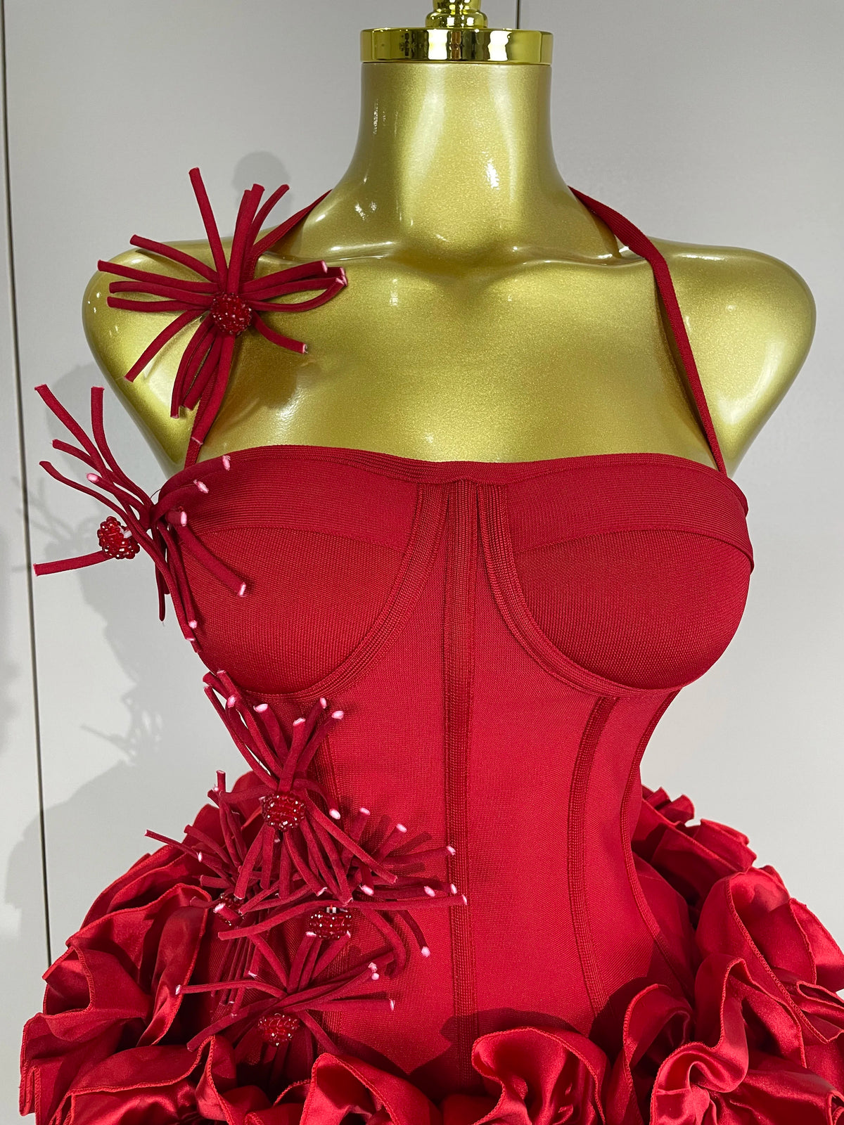 3D Petal Strapless Mini Dress | Sculptural | Stage