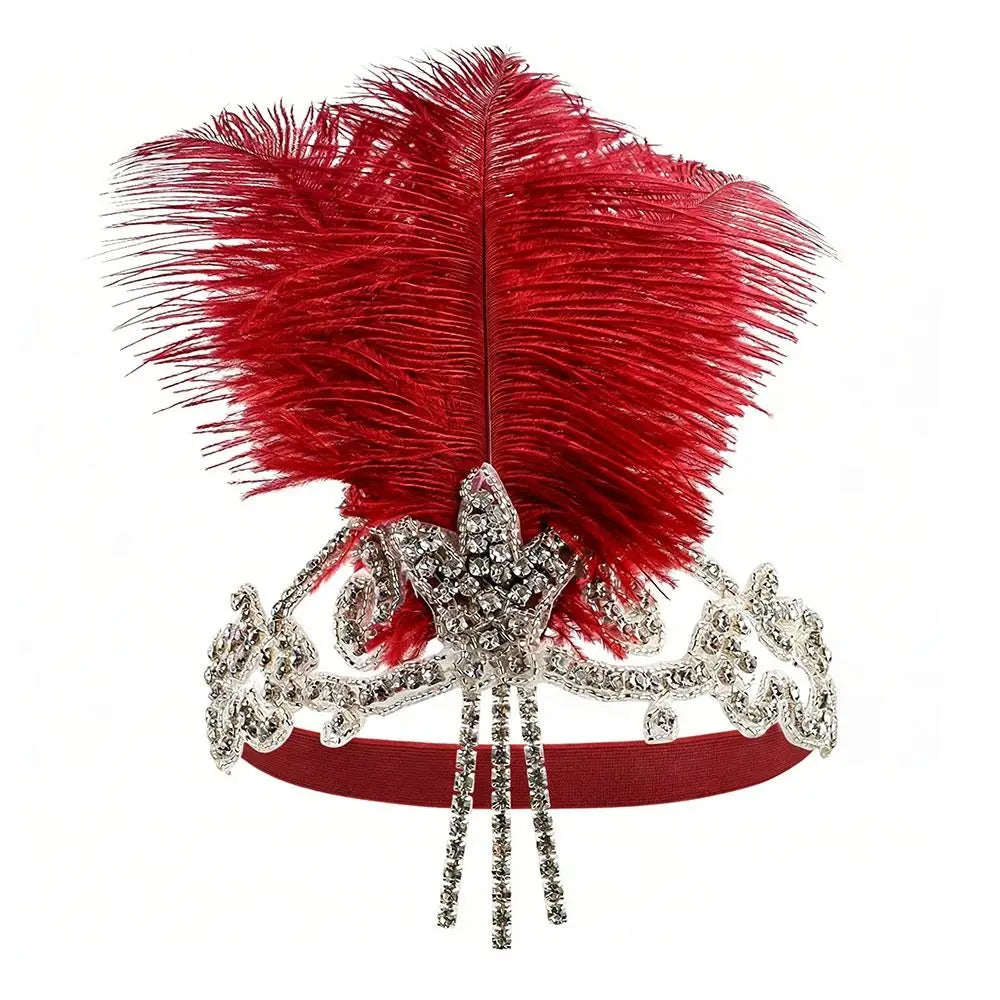 Flapper Headpiece | Rhinestones & Feathers