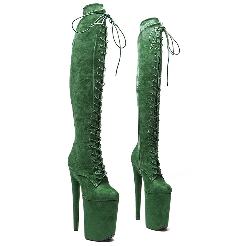 9-Inch Suede Thigh-High Boots - Platform Dance Boots