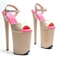9-Inch Patent Platform Heels - High-Shine Slip-On Sandals