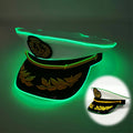 LED Glow Captain Hat | EL Wire Light-Up | Unisex