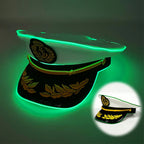 LED Glow Captain Hat | EL Wire Light-Up | Unisex