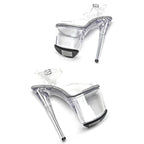 8-Inch Transparent Platform Sandals - Slip-On Heels