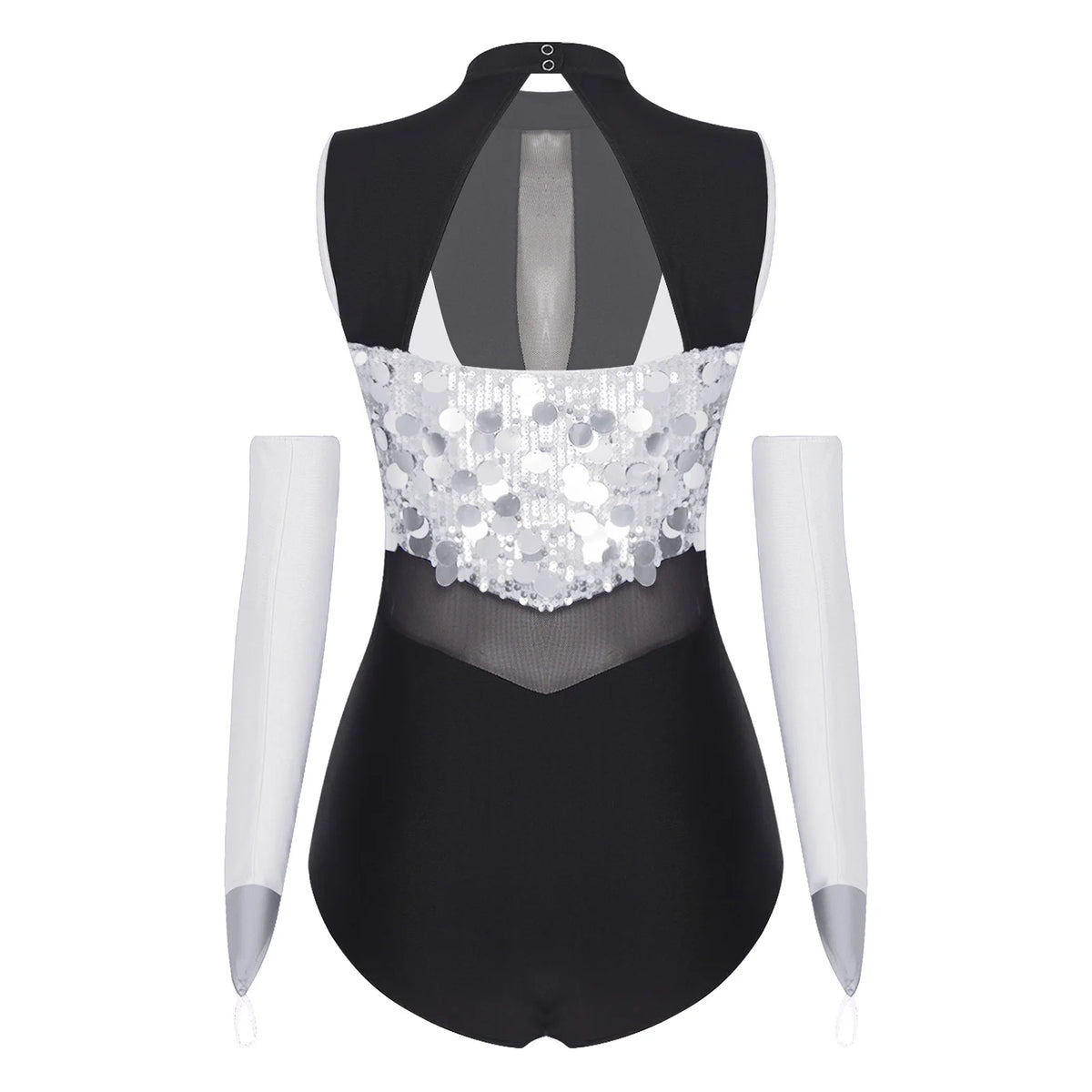 Spotlight Sequin Mock-Neck Leotard